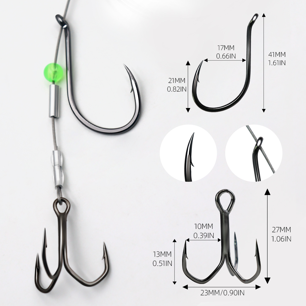 ZYZHE 1/3/5PCS Rig Pancing Sti - Fishing Hook Assortment ulasan dan harga