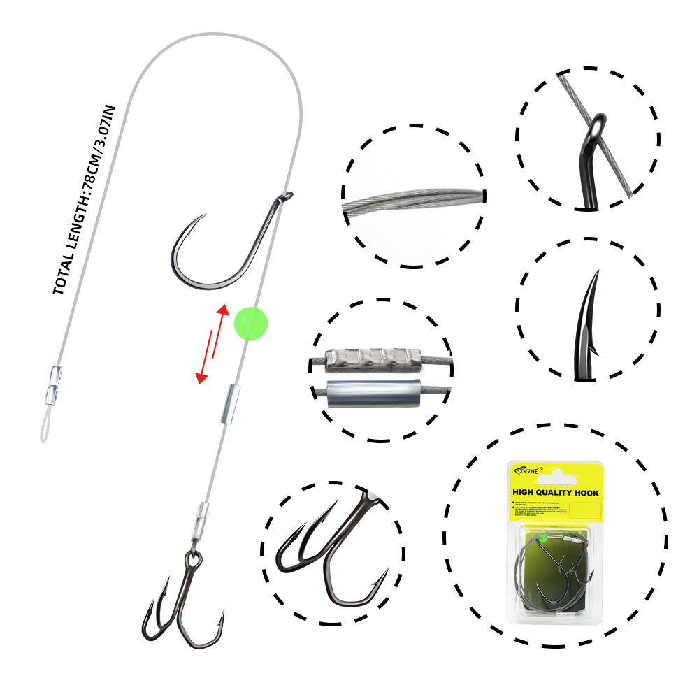 ZYZHE 1/3/5PCS Rig Pancing Sti - Fishing Hook Assortment ulasan dan harga