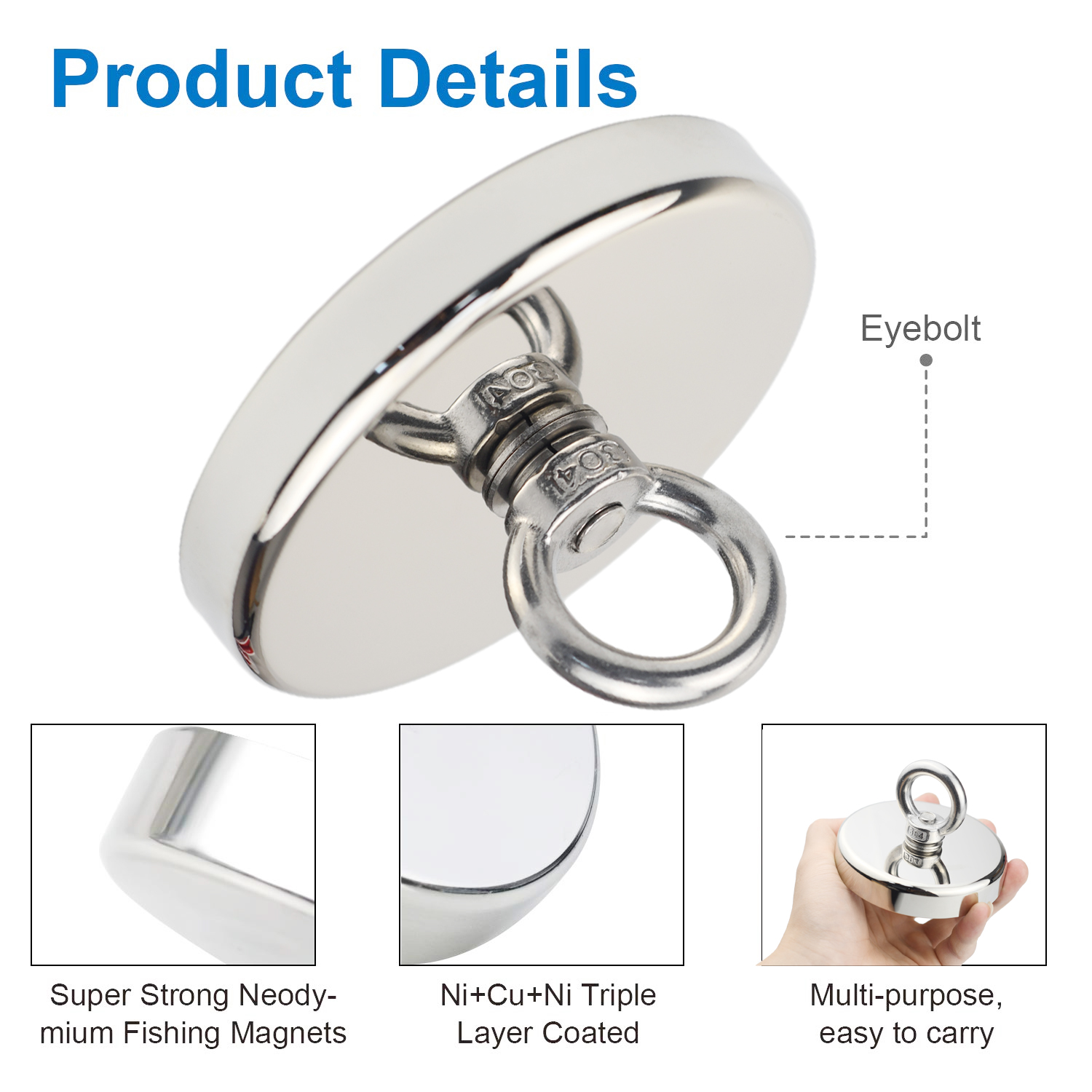 D90 Tarik Maks 350Kg Kait Magn - Fishing Hook Stainless Steel ulasan dan harga
