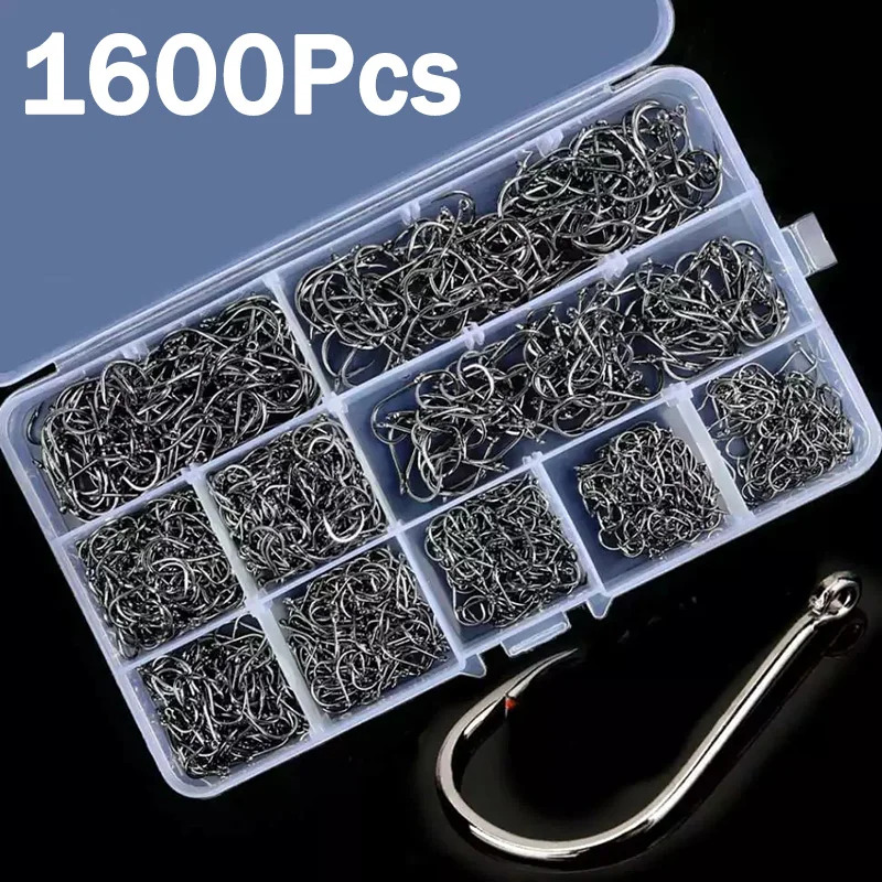 50-1600Pcs/Kotak Kail Pancing  - Fishing Hook Assortment ulasan dan harga
